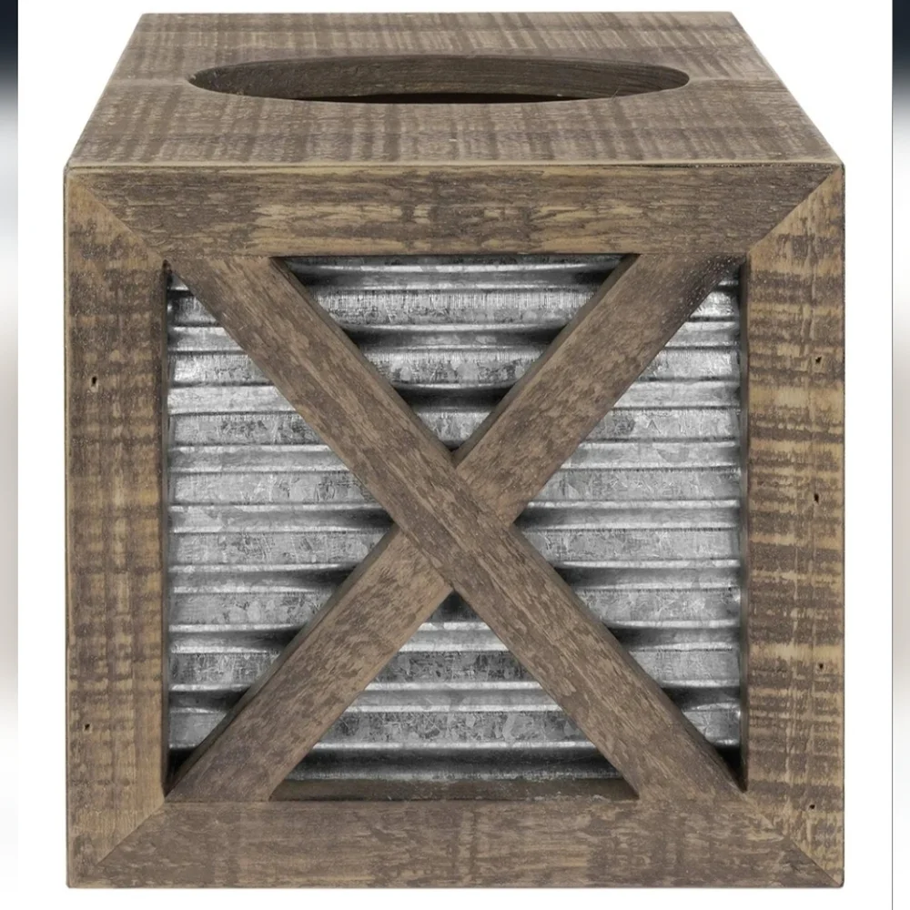 Rustic Wooden Tissue Box Holder New